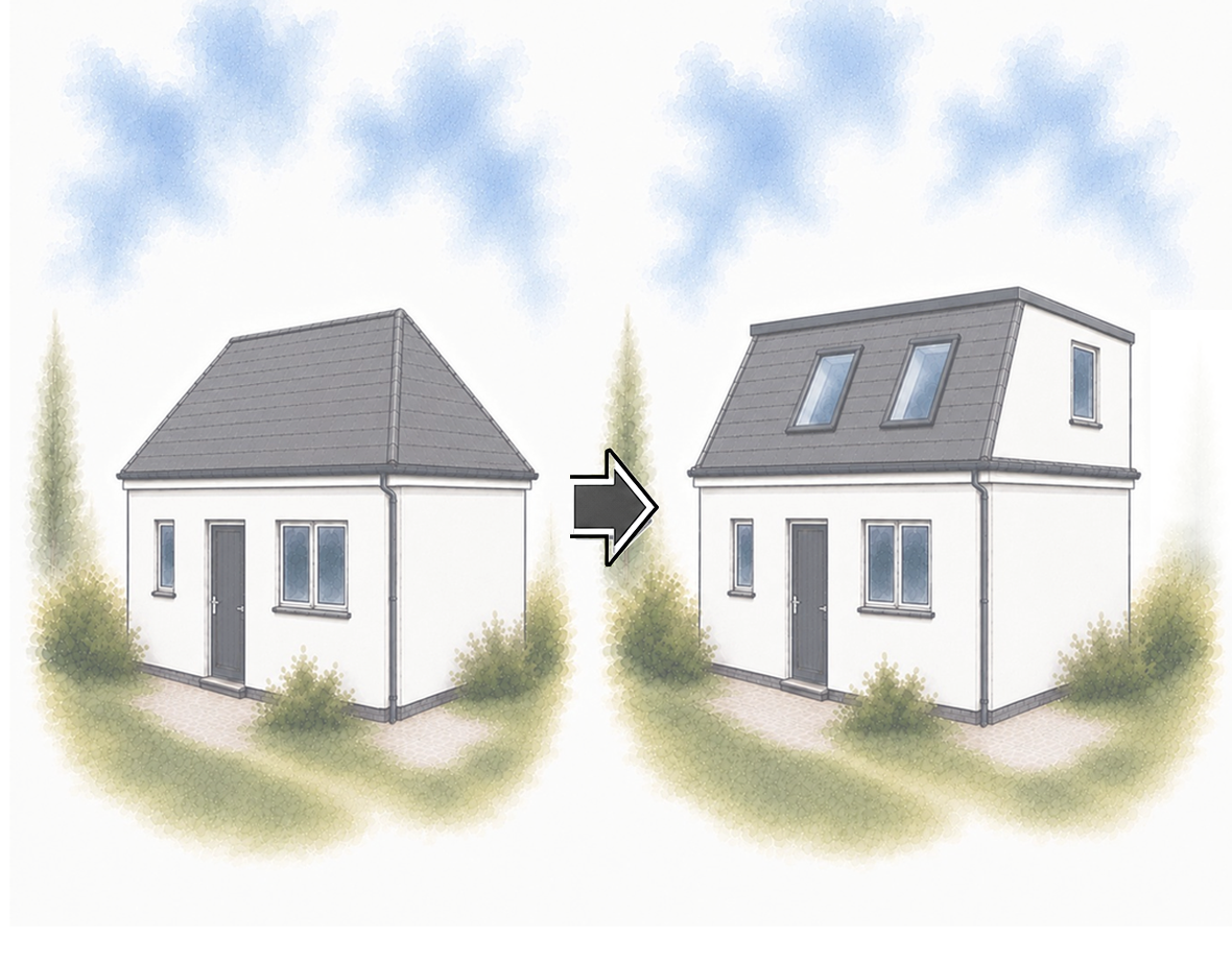 Wrap around loft conversion Bristol before and after